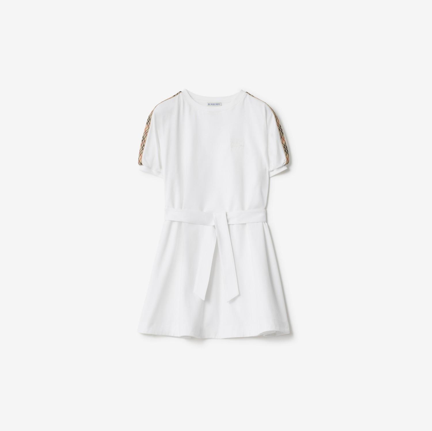 Check Trim Cotton T-shirt Dress by BURBERRY