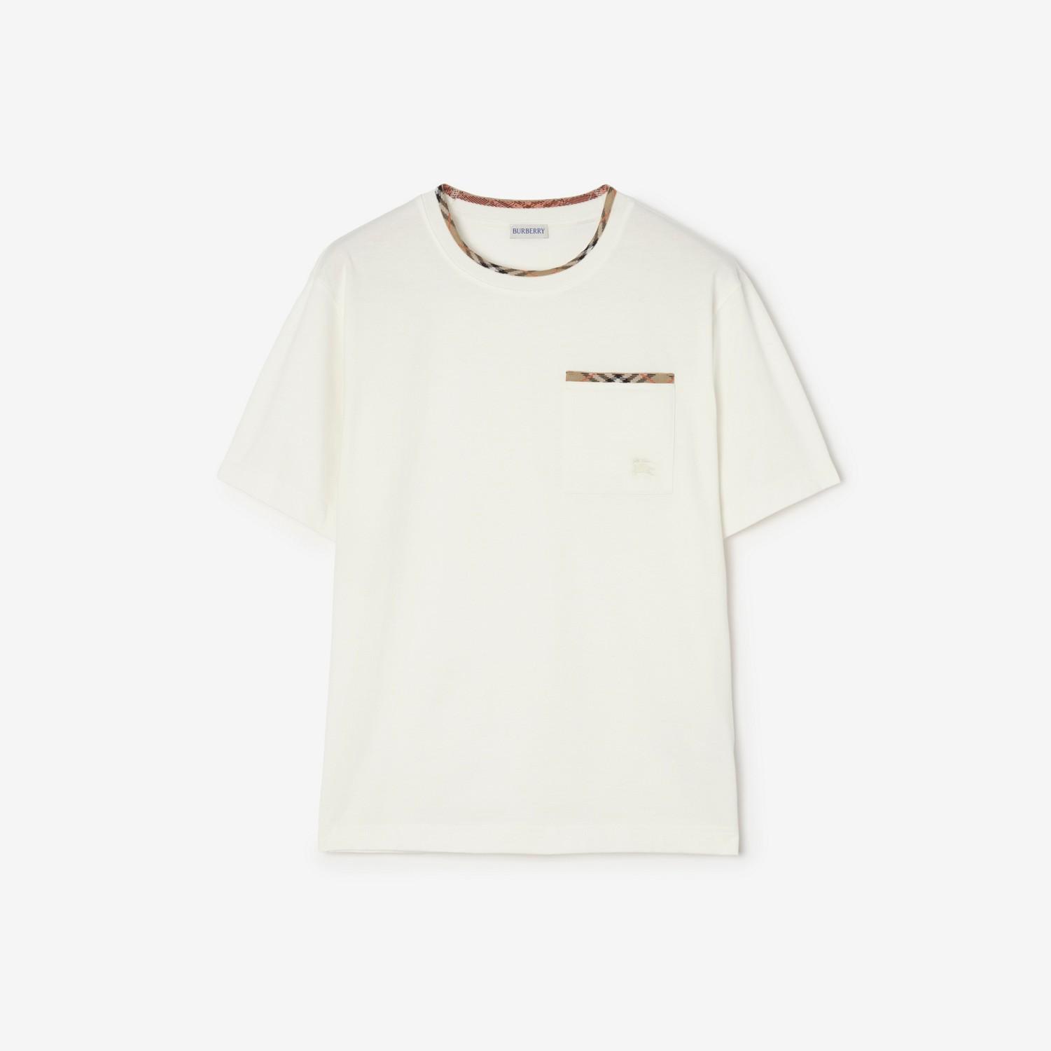 Check Trim Cotton T-shirt by BURBERRY