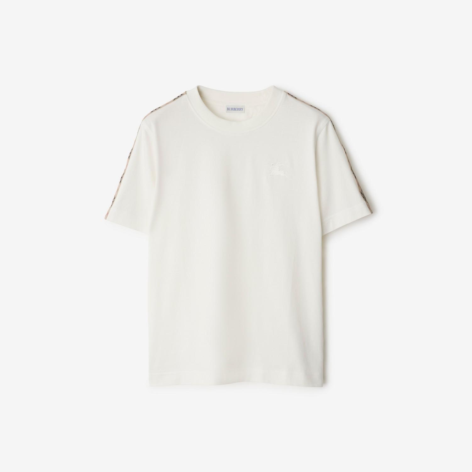 Check Trim Cotton T-shirt by BURBERRY
