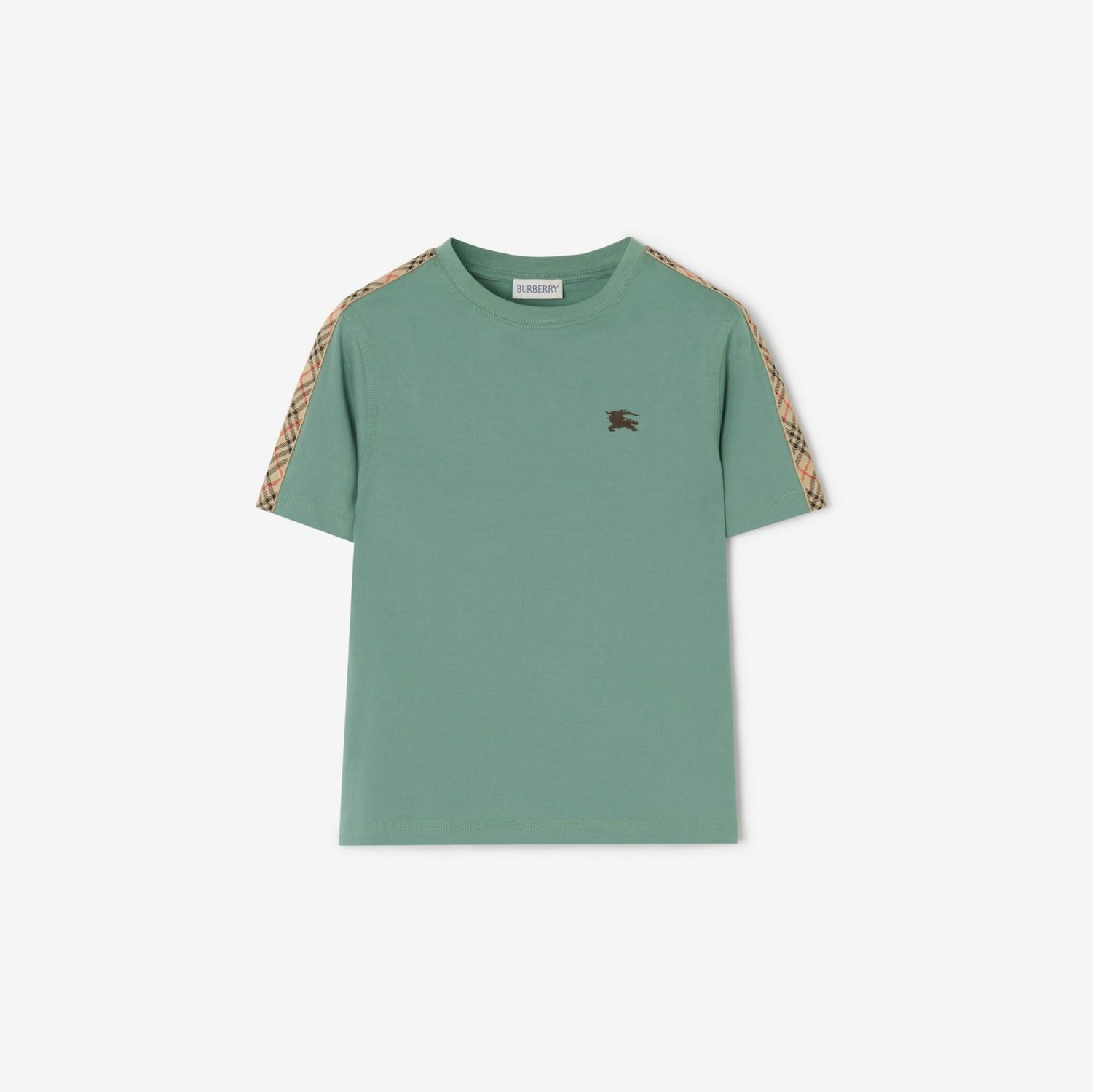 Check Trim Cotton T-shirt by BURBERRY