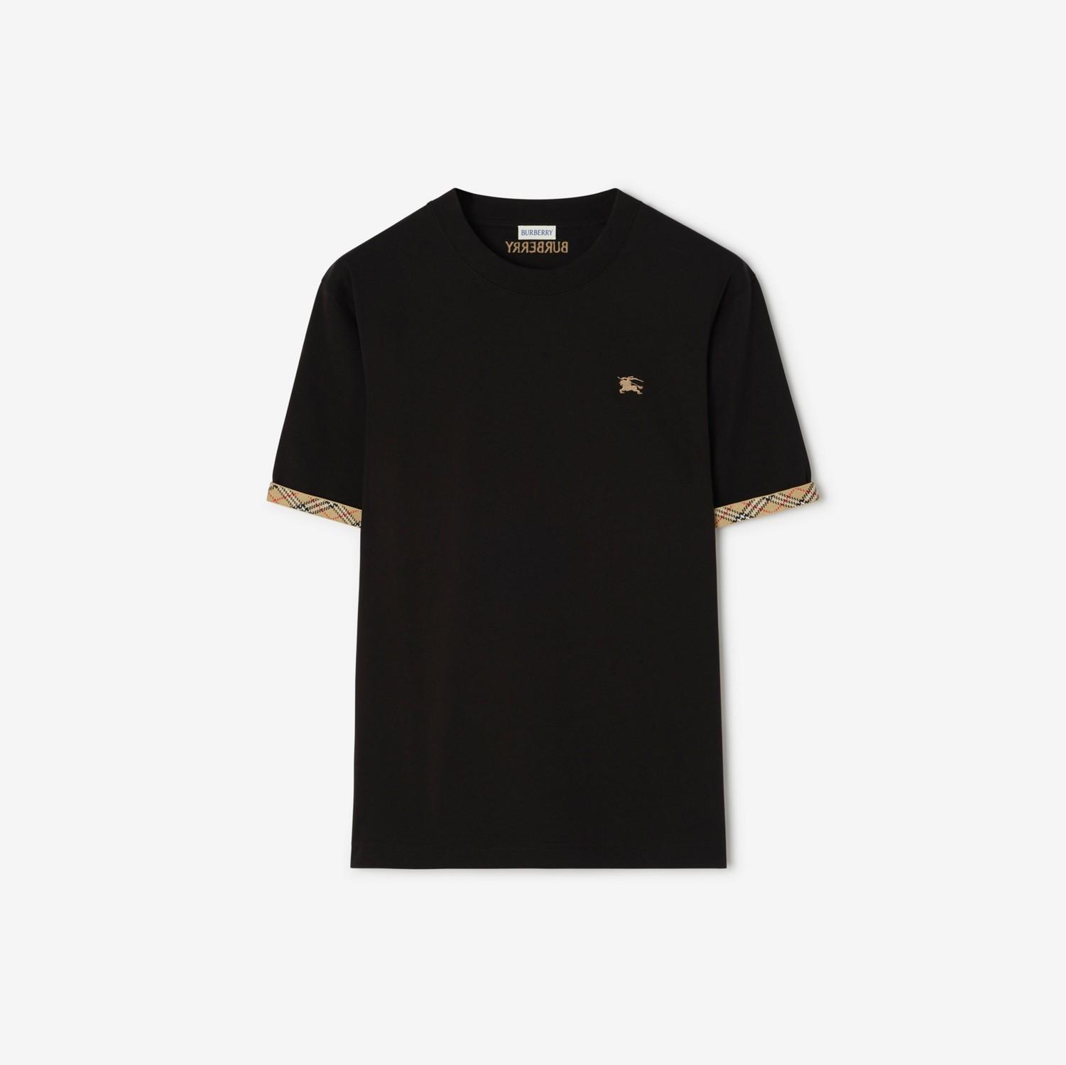 Check Trim Cotton T-shirt by BURBERRY