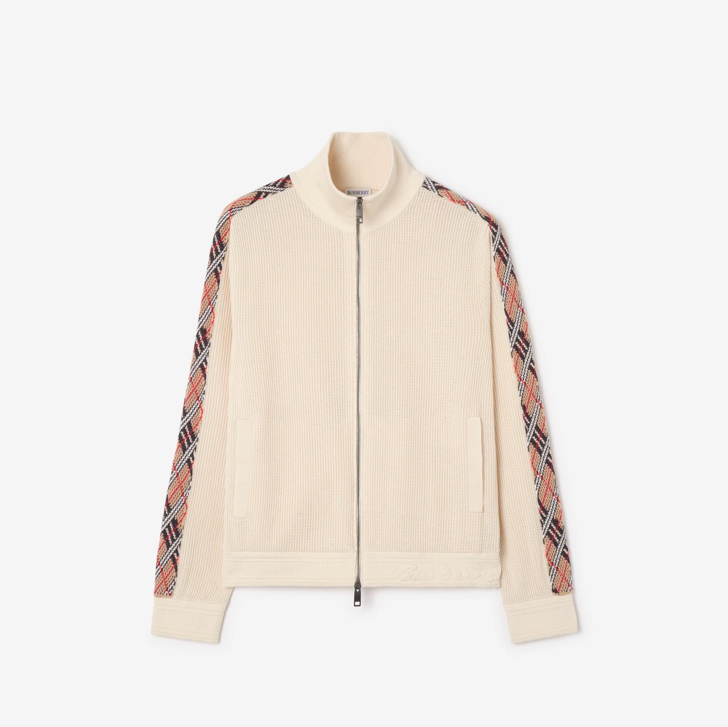 Check Trim Cotton Track Jacket by BURBERRY