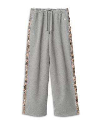 Check Trim Cotton Track Pants by BURBERRY
