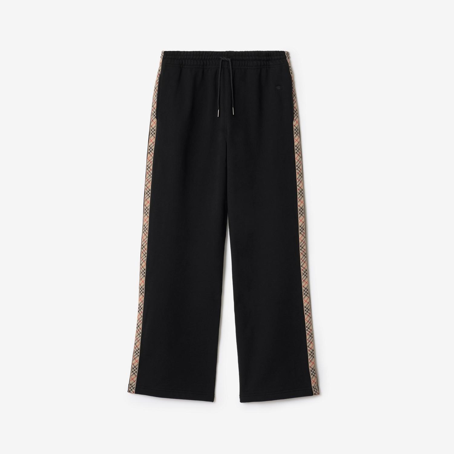 Check Trim Cotton Track Pants by BURBERRY