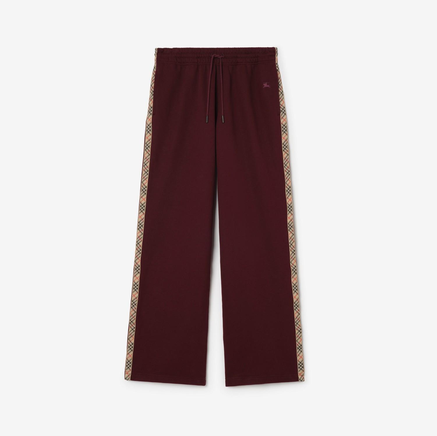 Check Trim Cotton Track Pants by BURBERRY