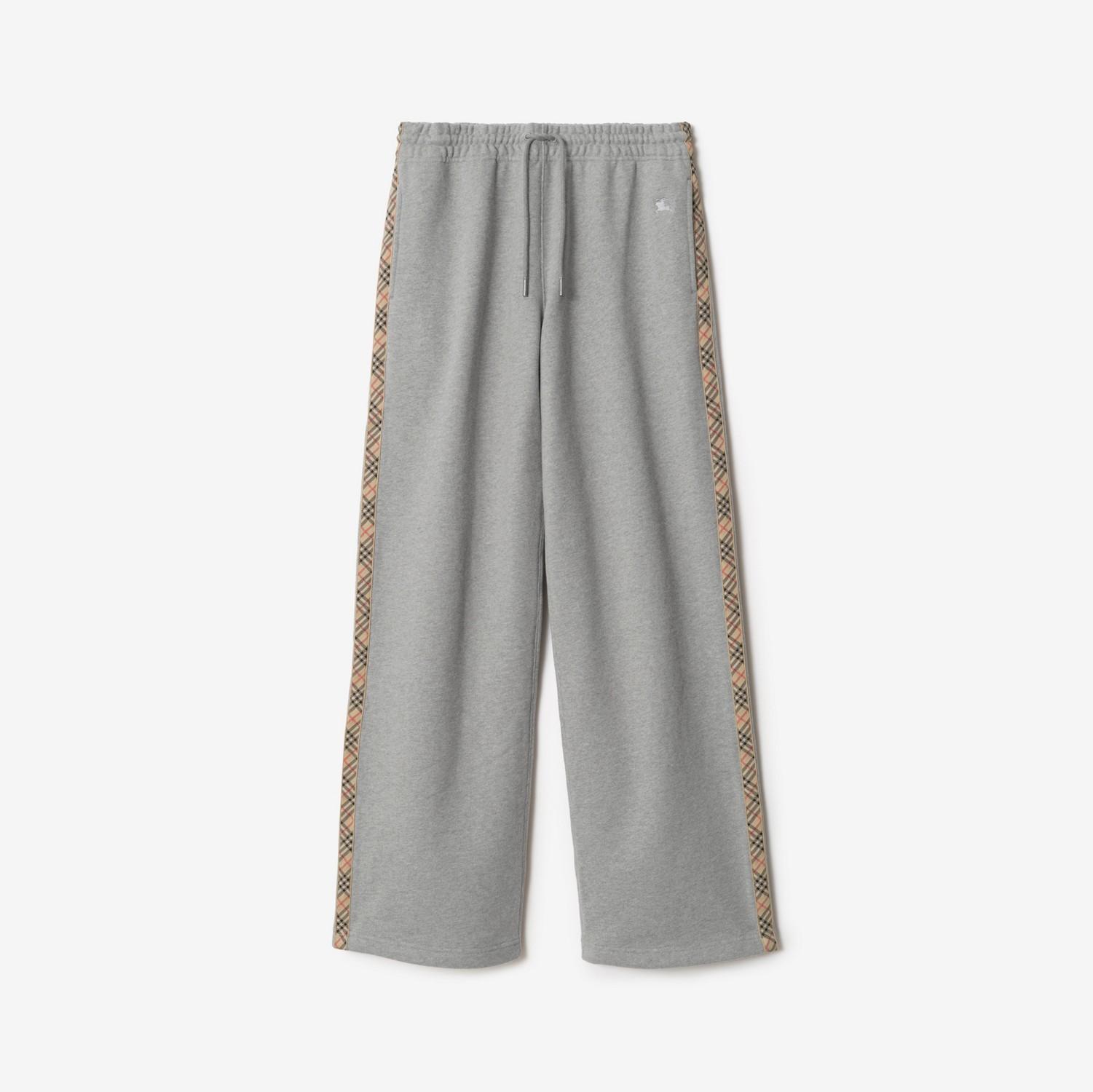 Check Trim Cotton Track Pants by BURBERRY