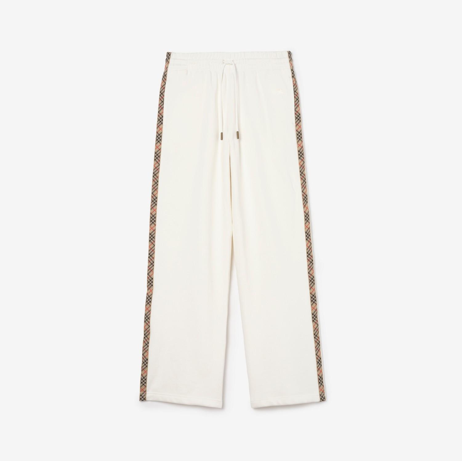 Check Trim Cotton Track Pants by BURBERRY