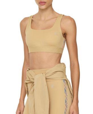 Check Trim Stretch Nylon Bra Top by BURBERRY