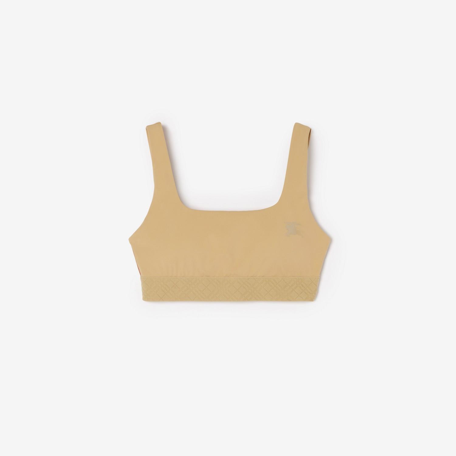 Check Trim Stretch Nylon Bra Top by BURBERRY