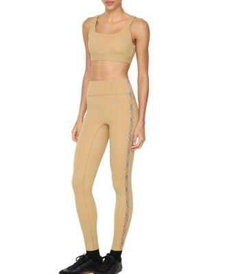 Check Trim Stretch Nylon Leggings by BURBERRY