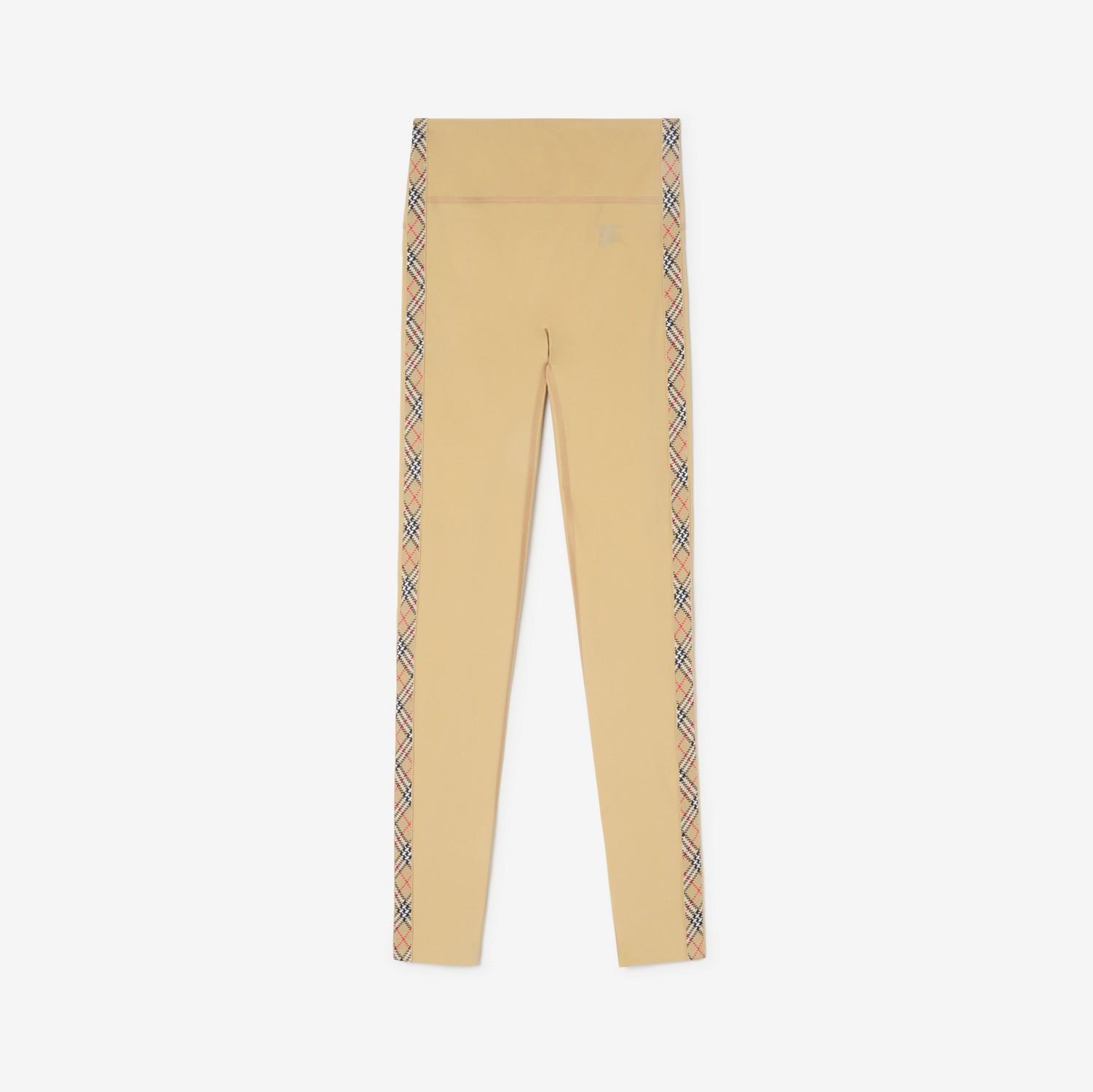 Check Trim Stretch Nylon Leggings by BURBERRY