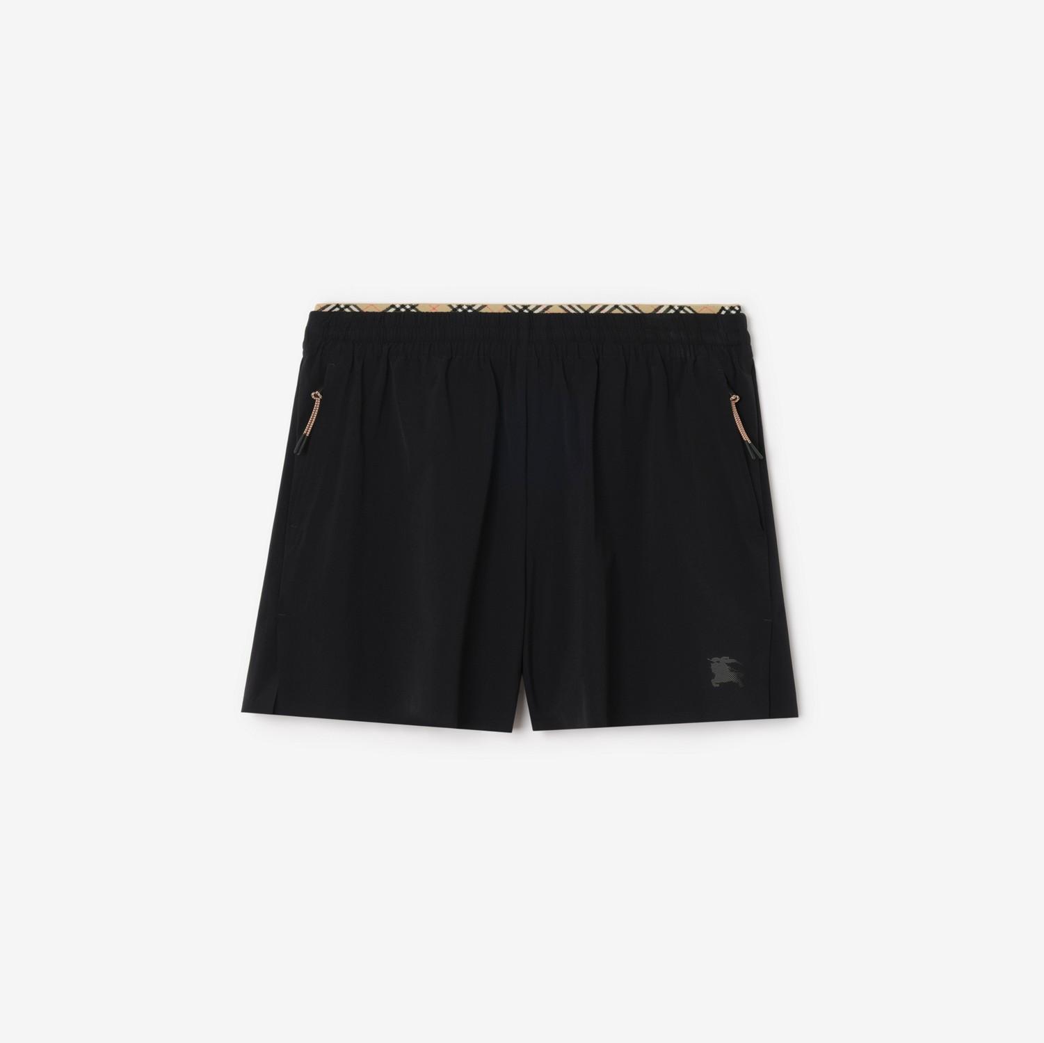 Check Trim Stretch Nylon Shorts by BURBERRY