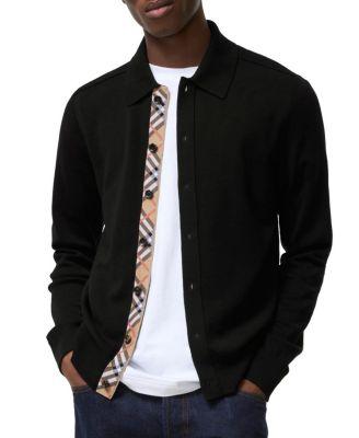 Check Trim Wool Cardigan by BURBERRY