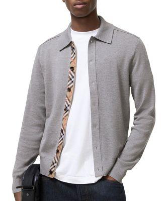 Check Trim Wool Cardigan by BURBERRY