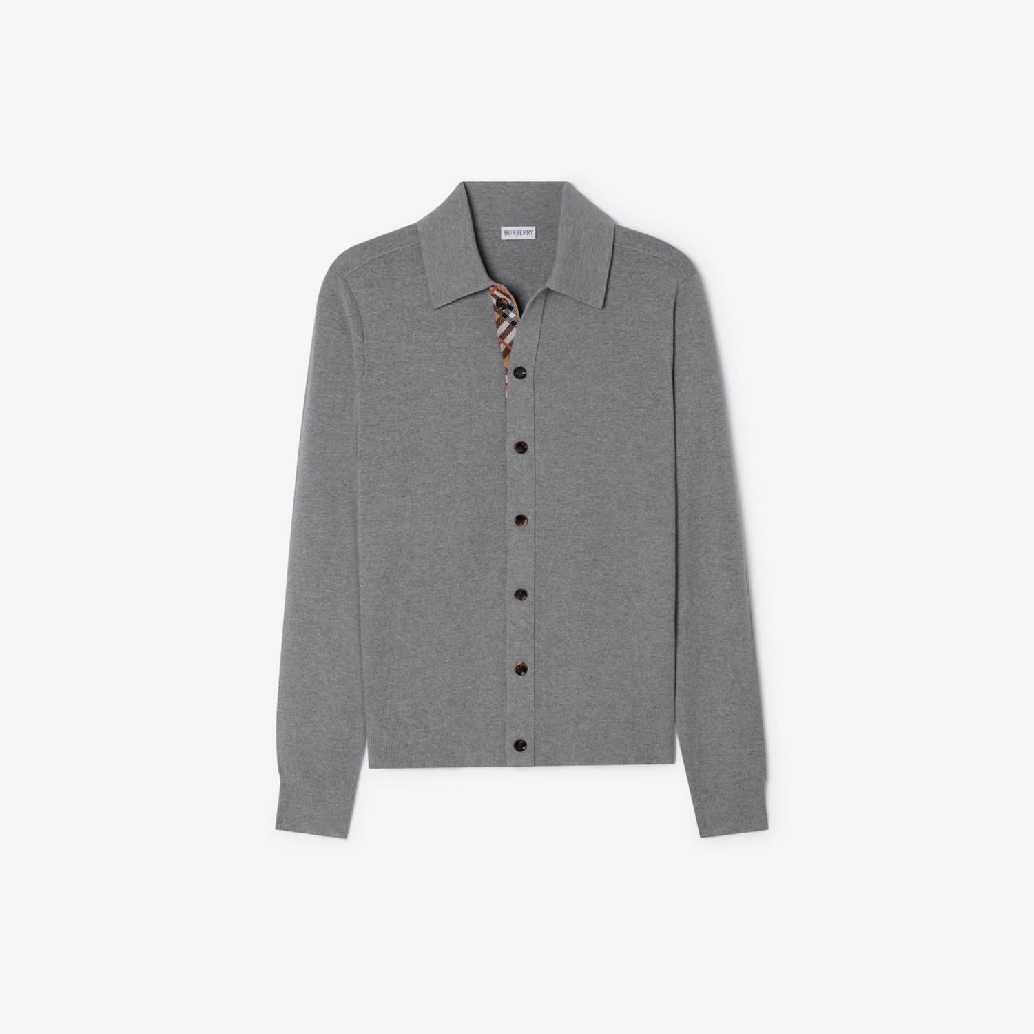 Check Trim Wool Cardigan by BURBERRY