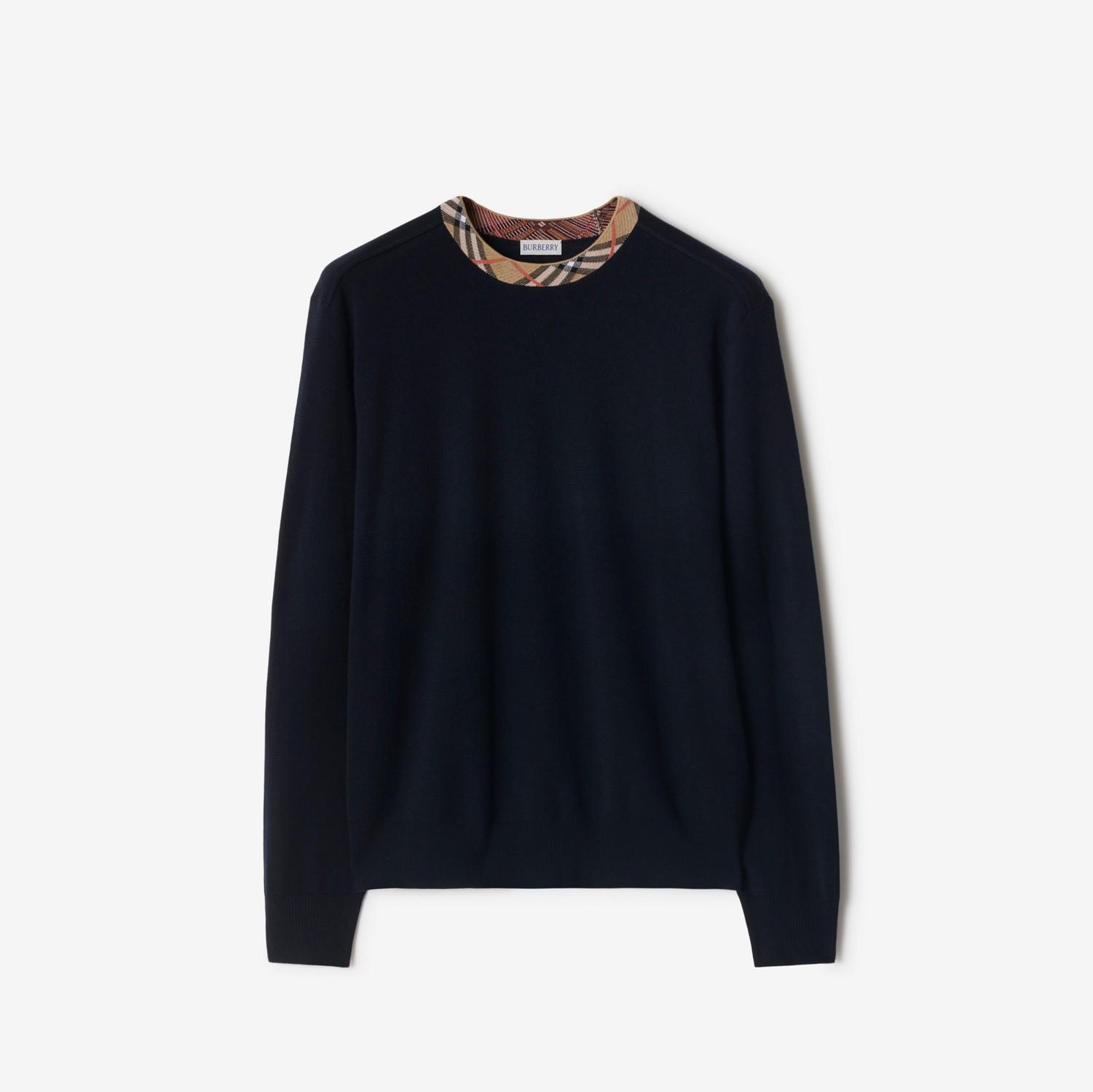 Check Trim Wool Sweater by BURBERRY