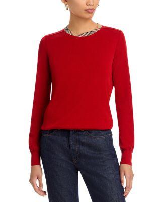 Check Trim Wool Sweater by BURBERRY