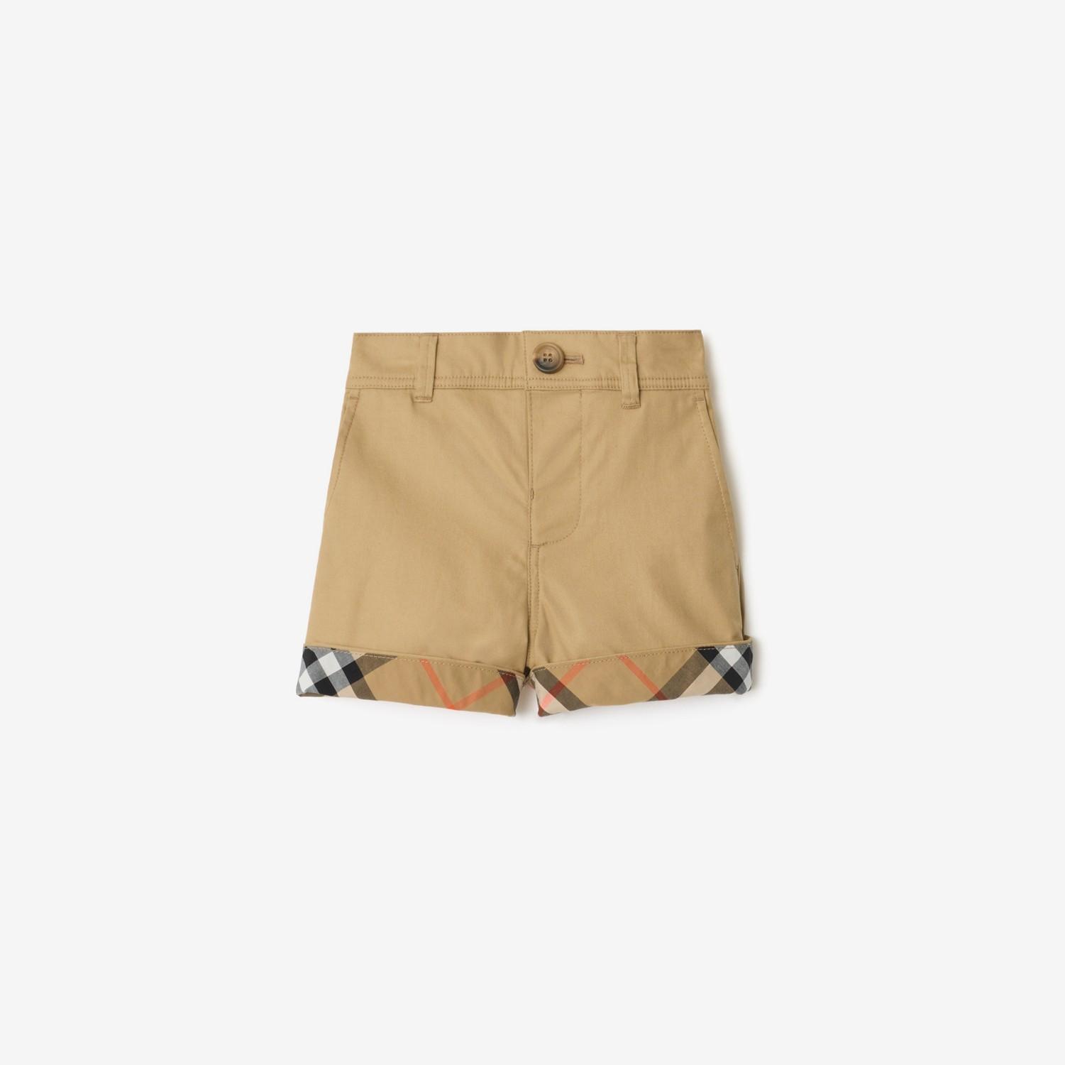 Check Turn-up Cotton Shorts by BURBERRY