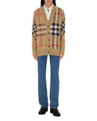 Check Wool Blend Cardigan by BURBERRY