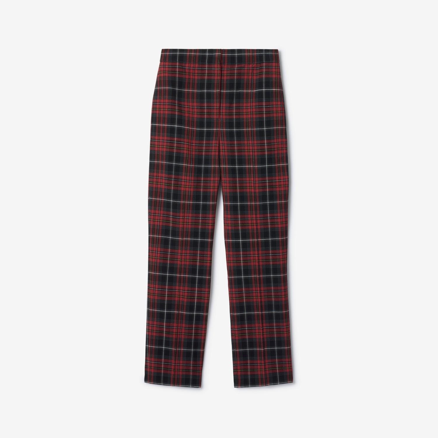 Check Wool Blend Tailored Trousers by BURBERRY
