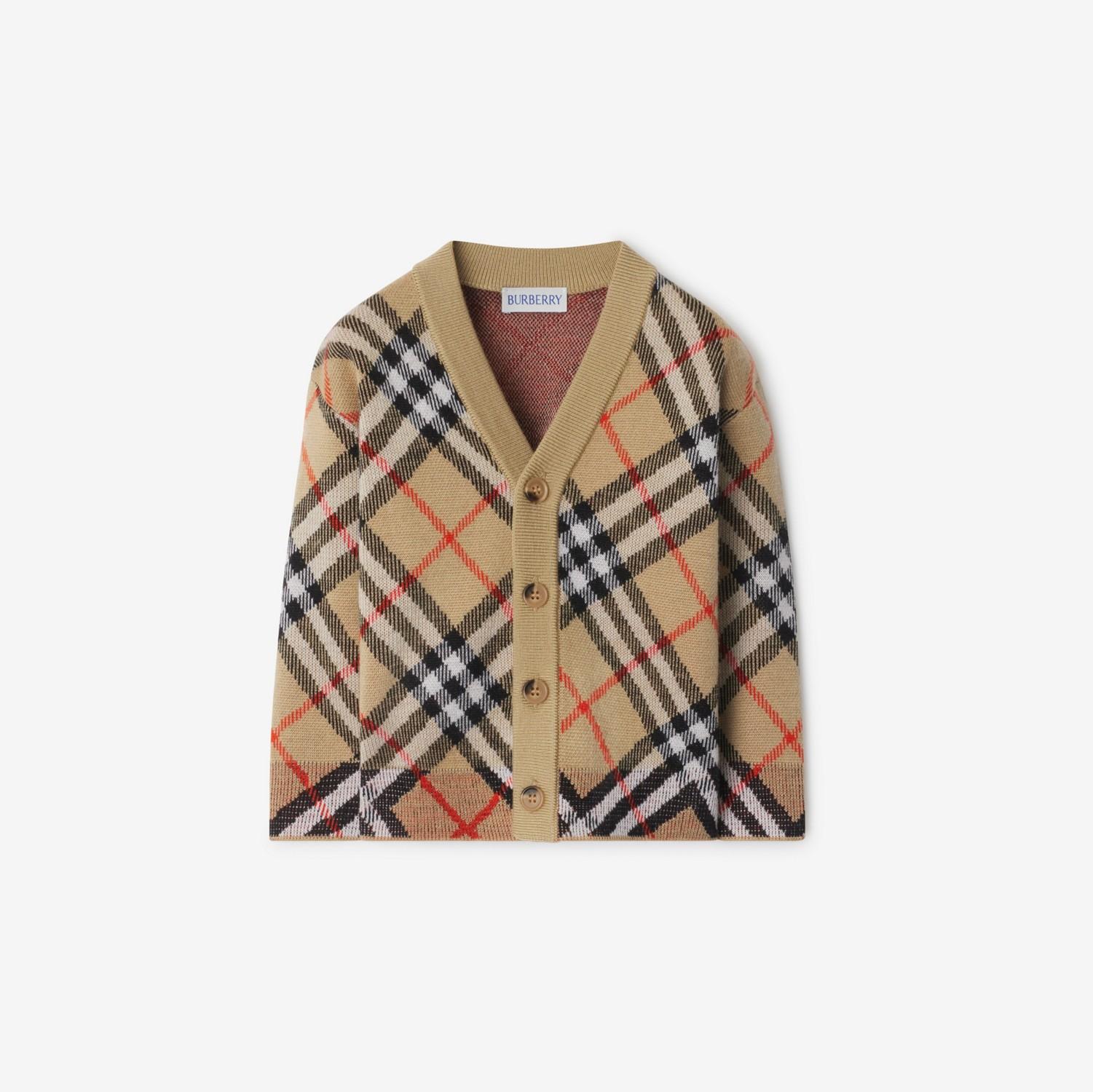 Check Wool Cardigan by BURBERRY