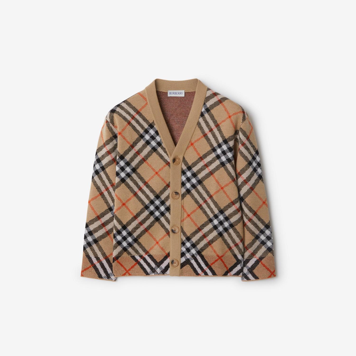 Check Wool Cardigan by BURBERRY