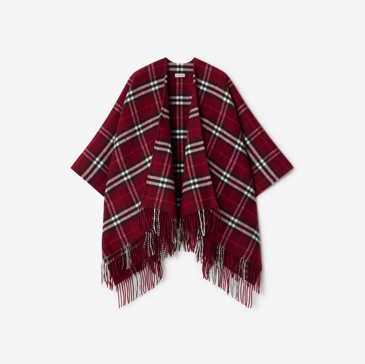 Check Wool Cashmere Cape by BURBERRY