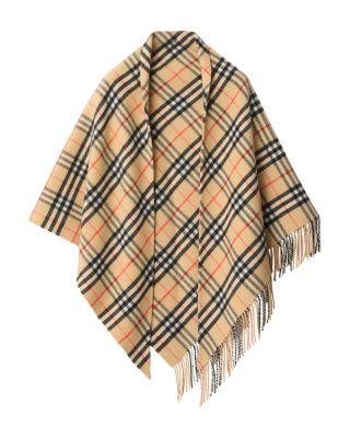 Check Wool Cashmere Cape by BURBERRY