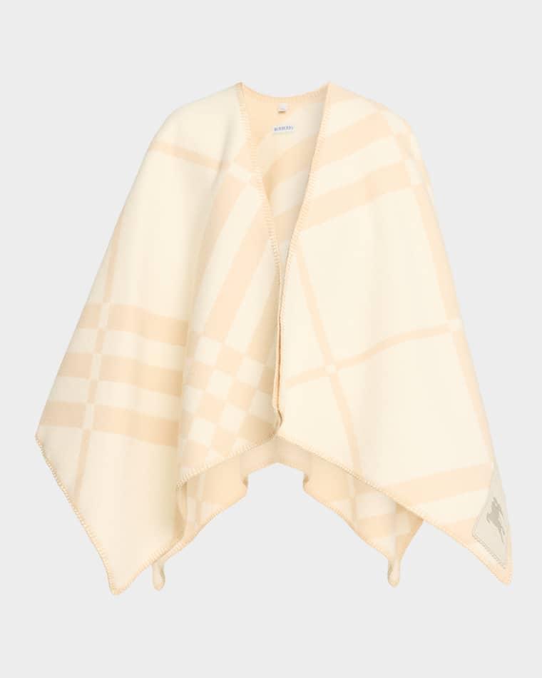 Check Wool Cashmere Cape by BURBERRY