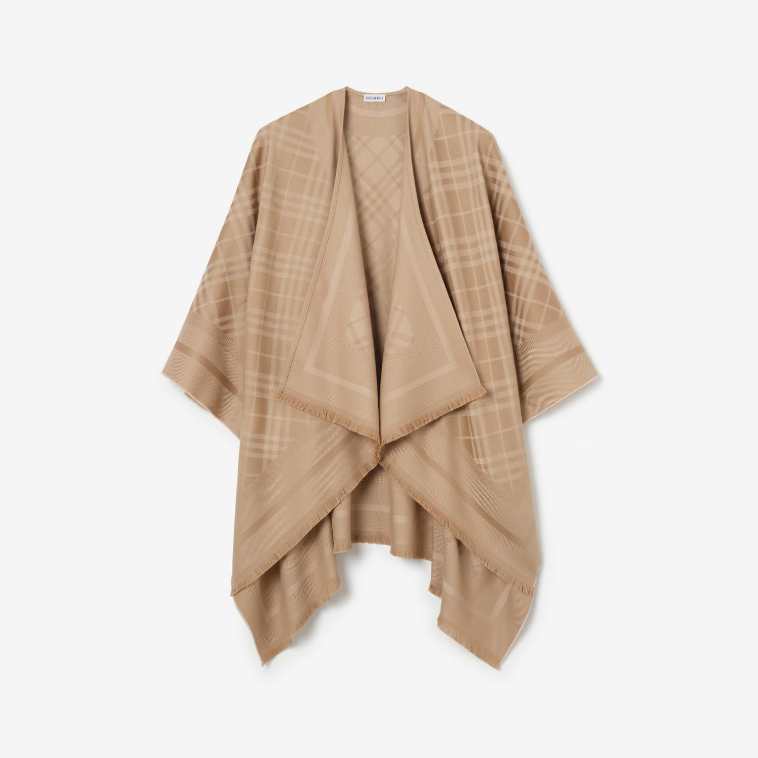 Check Wool Cashmere Cape by BURBERRY