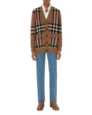 Check Wool Cashmere Cardigan by BURBERRY