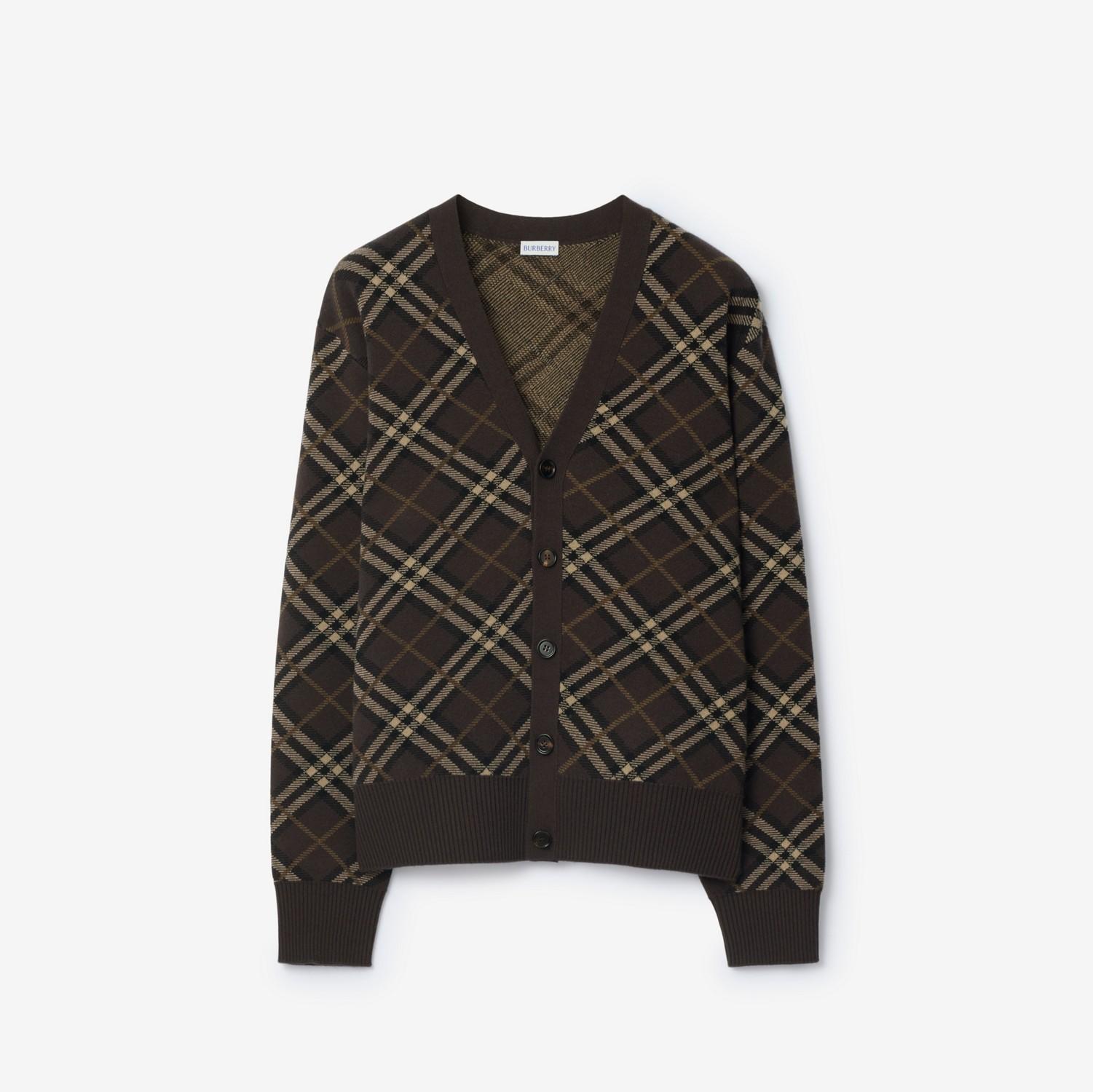 Check Wool Cashmere Cardigan by BURBERRY