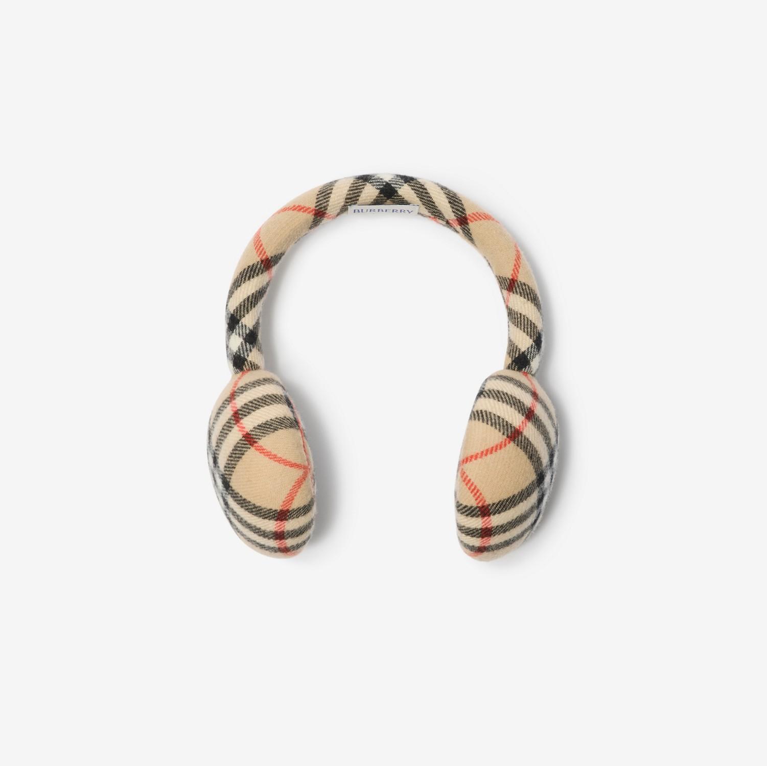 Check Wool Cashmere Earmuffs by BURBERRY