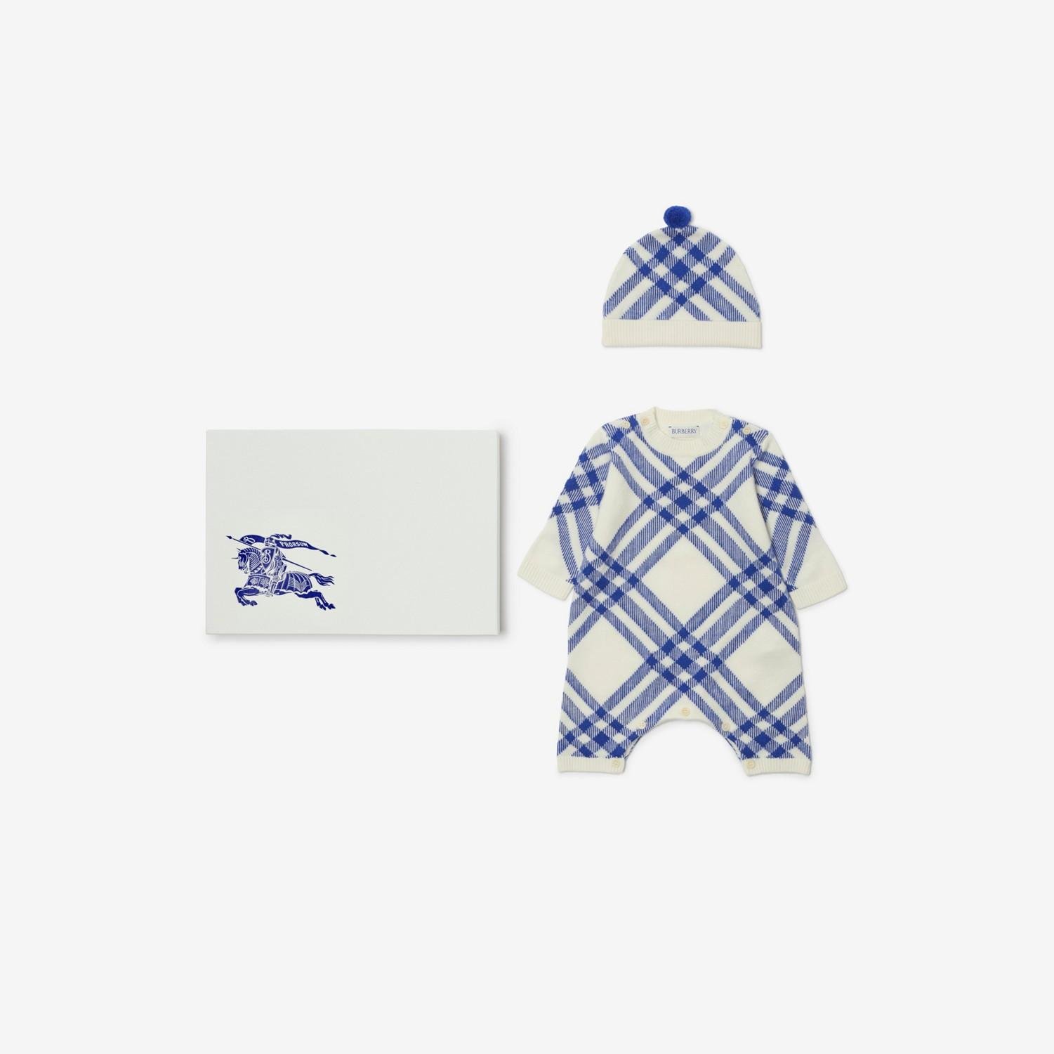 Check Wool Cashmere Two-piece Baby Gift Set by BURBERRY