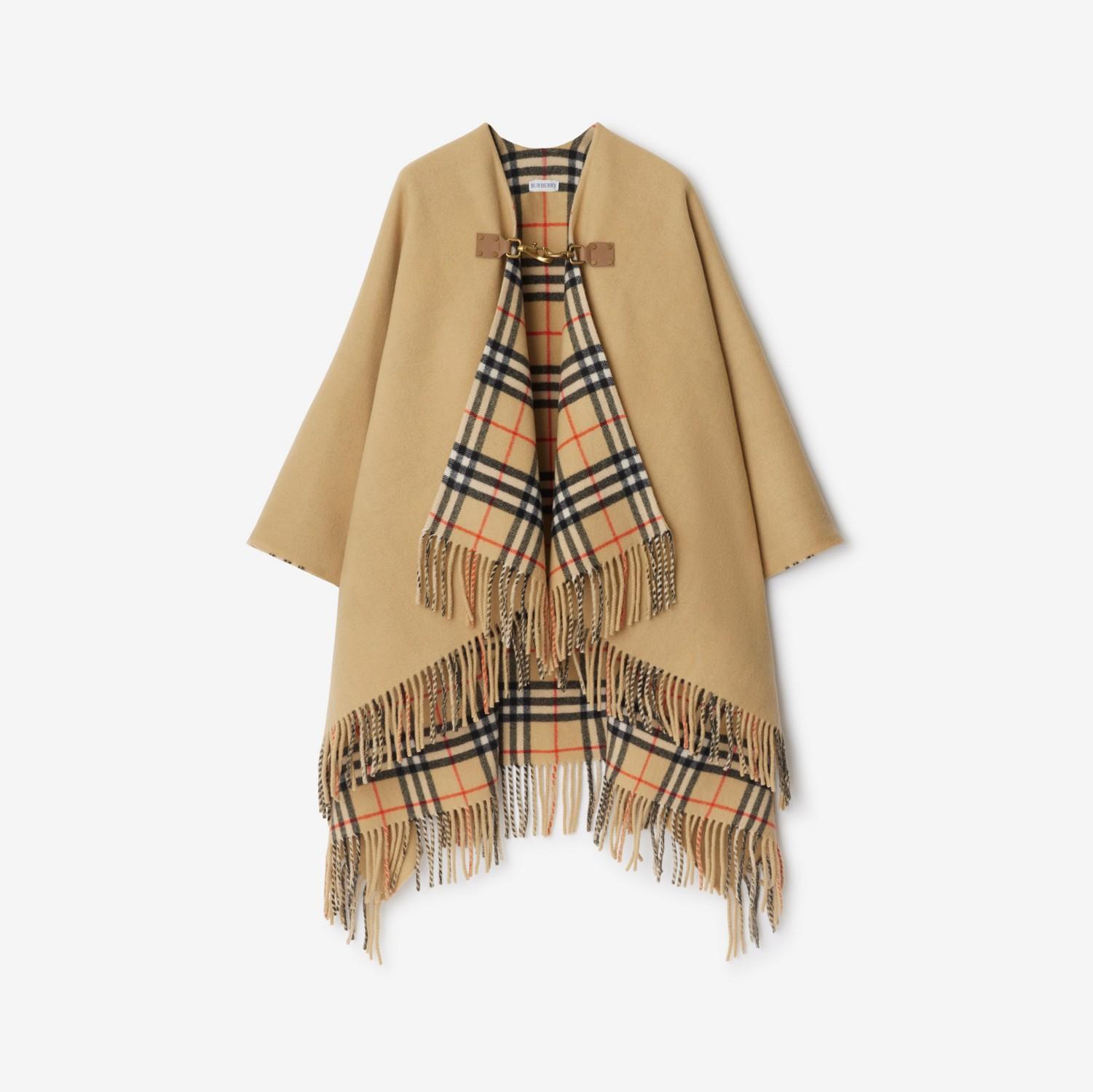 Check Wool Clip Cape by BURBERRY