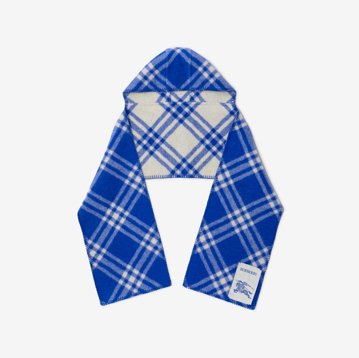 Check Wool Hooded Scarf by BURBERRY