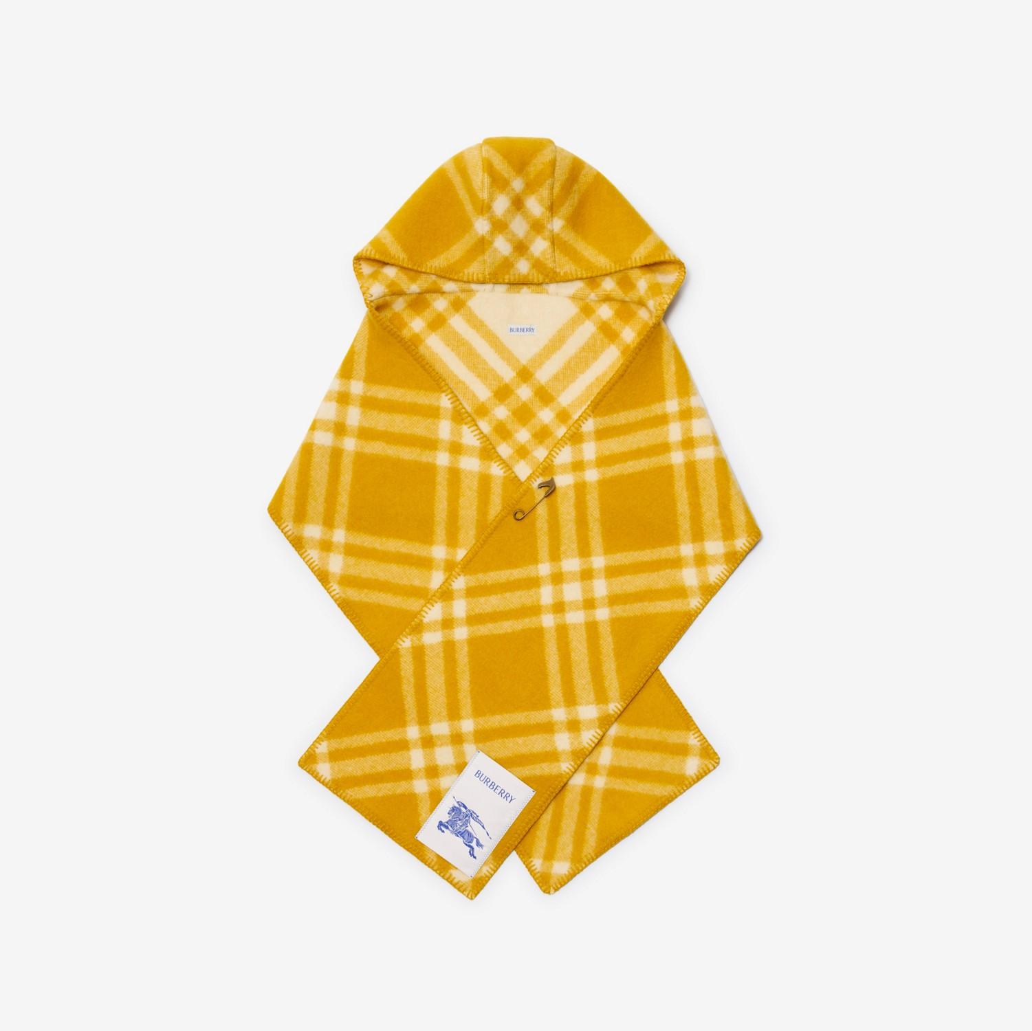 Check Wool Hooded Scarf by BURBERRY