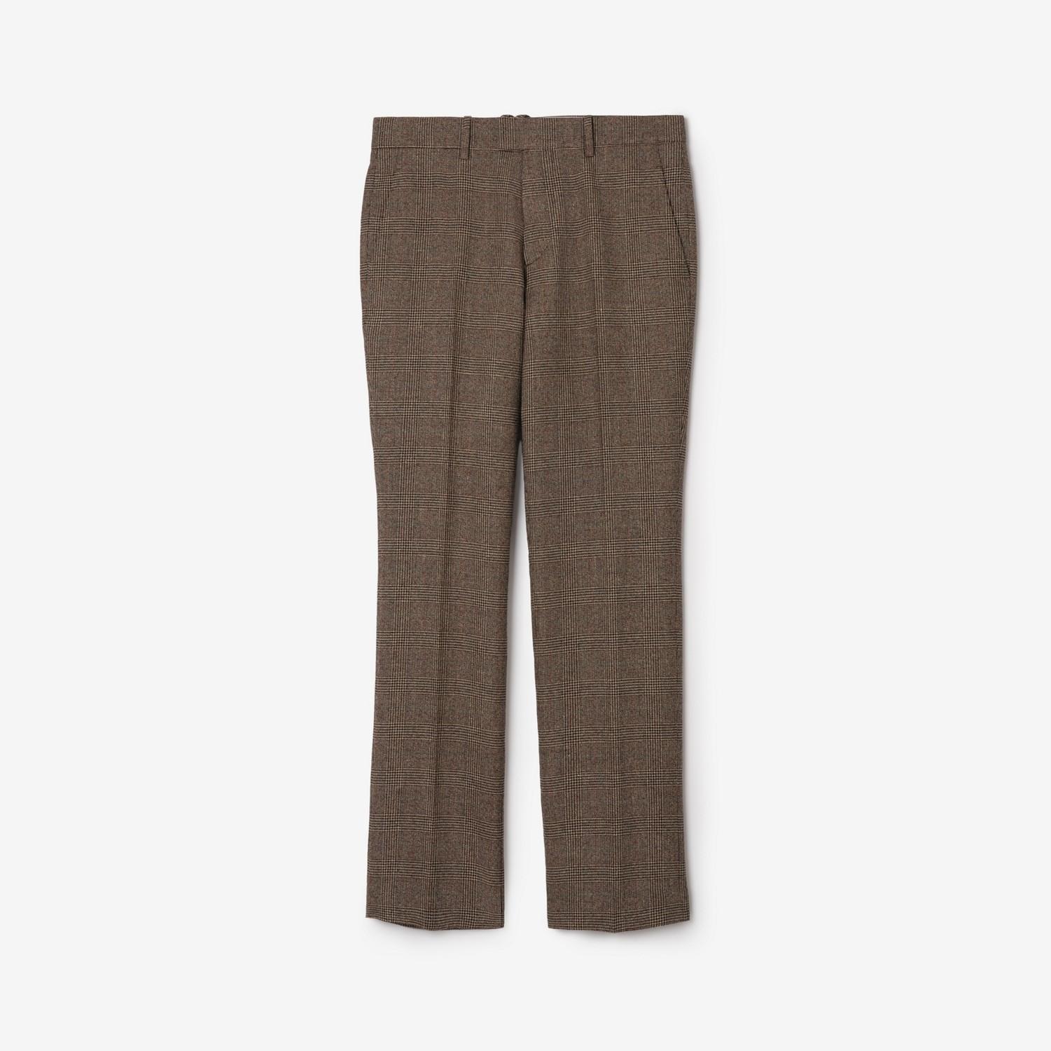 Check Wool Linen Blend Sloane Tailored Trousers by BURBERRY