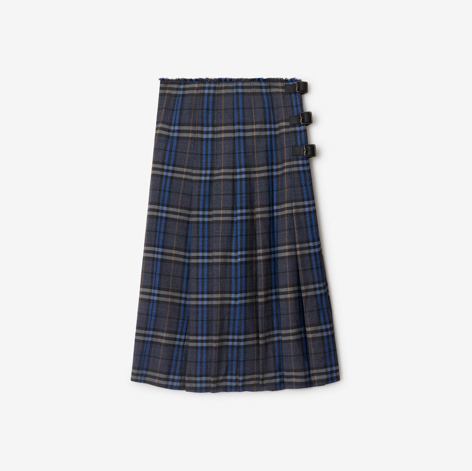 Check Wool Midi Kilt by BURBERRY