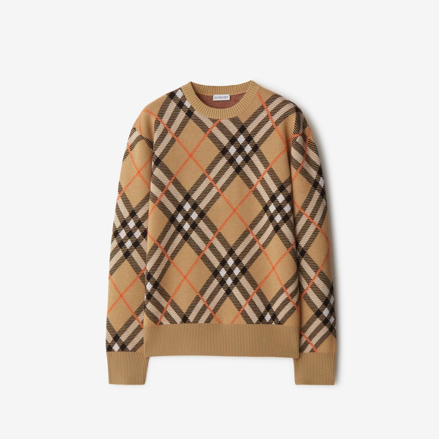 Check Wool Mohair Blend Sweater by BURBERRY
