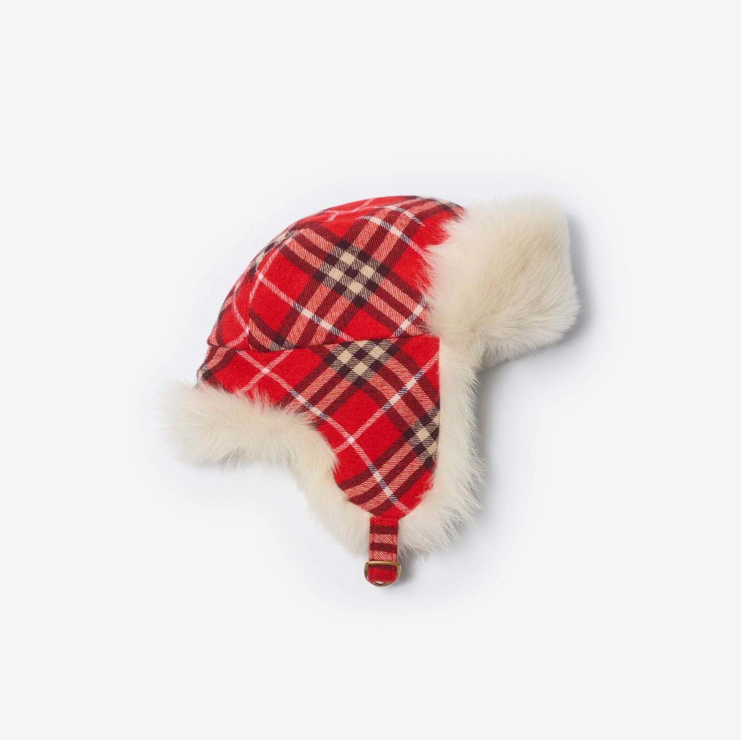 Check Wool Trapper Hat by BURBERRY
