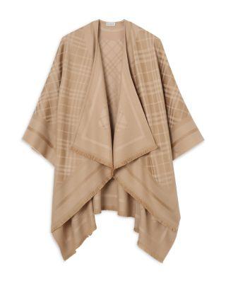 Check Wool & Cashmere Cape by BURBERRY
