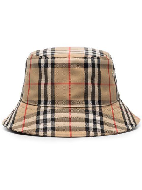 Check bucket hat by BURBERRY