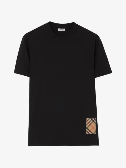 Check cashmere-patch cotton T-shirt by BURBERRY