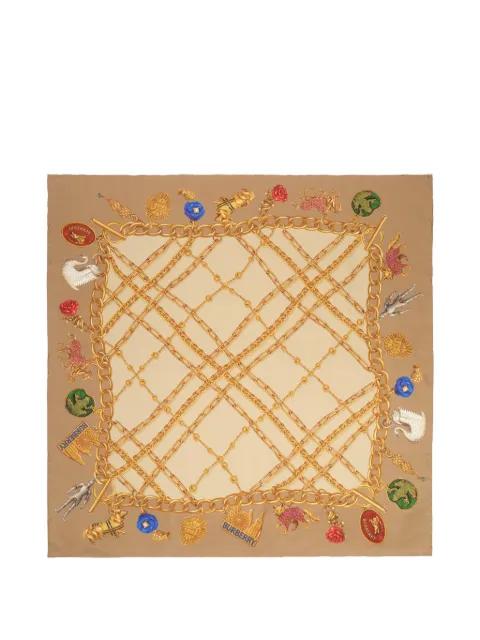 Check charm silk scarf by BURBERRY