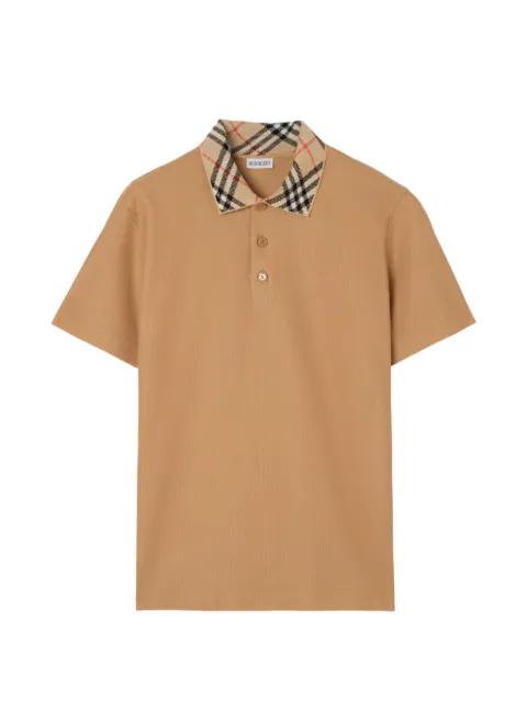 Check collar cotton polo shirt by BURBERRY