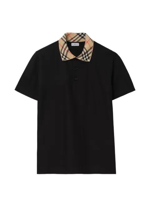 Check collar cotton polo shirt by BURBERRY