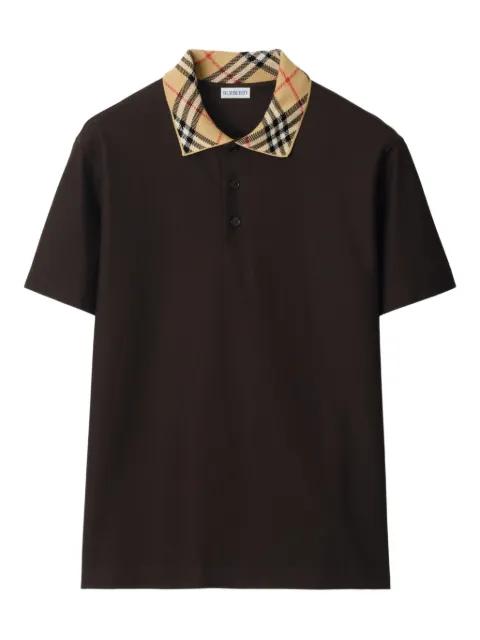 Check-collar polo shirt by BURBERRY