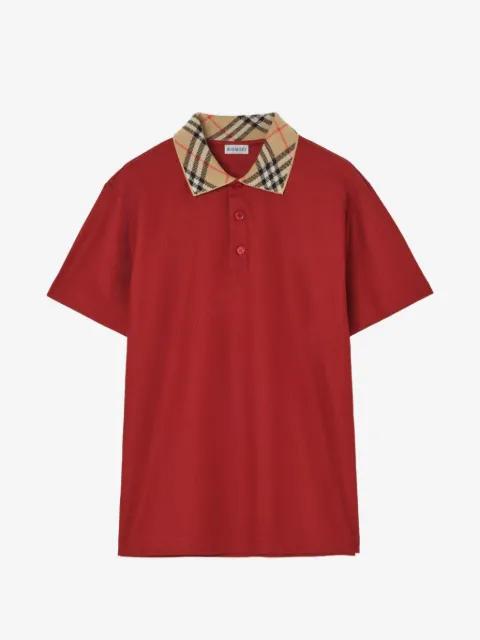 Check-collar polo shirt by BURBERRY