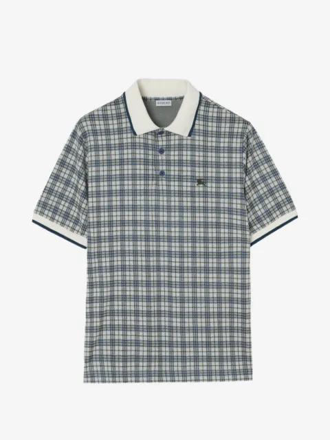 Check cotton-blend polo shirt by BURBERRY